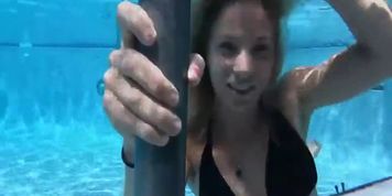 @TrinaMason underwater breath hold training dunking hair in face Miami Yacht club pool