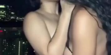 Ebony Girl Eating Pussy on Hotel Balcony