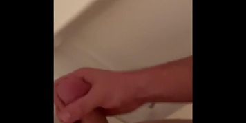 Teen boy jerks off after work