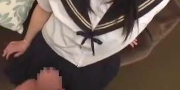 Japanese school girl sucks