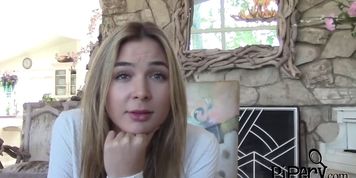 Blonde having a dick ride during her sweet date