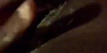African bitch spreads butter on herself 