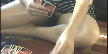 my another real sis showing pussy to me while playing cards at home