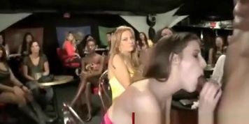 Cfnm ladies sucks strippers dick