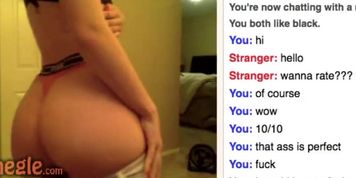 Sexy Omegle Teen Shows Off Perfect Ass For Cum