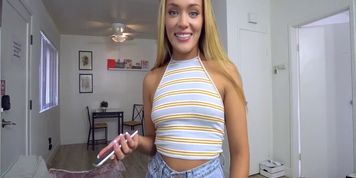 Petite stepsis fucks big cock stepbro after amazing cock sucking