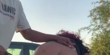 Black girl gets spanked outside for not raking the leaves