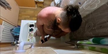 Shower Time With Big Bearded Daddy + Fleshlight
