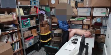 Amateur blonde thief Alyssa destroyed by a huge cock (Alyssa Cole)