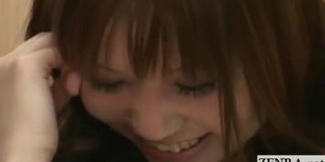 Subtitled Japanese CFNM erection closeup with amateur