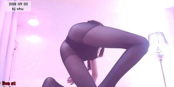 Korean sexy girl in pantyhose having fun