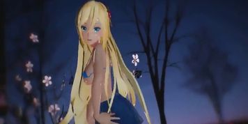 MMD SFW Blue Bikini lily - Chung Ha - Stay Tonight - 1082