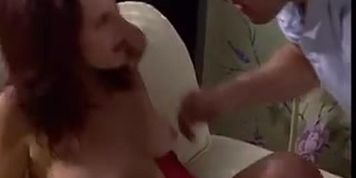 Daddy pounds baby baby sitter on the bed