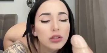 Big tits riding dildo