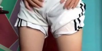teen wet boy playing with his dick after of a soccer practice