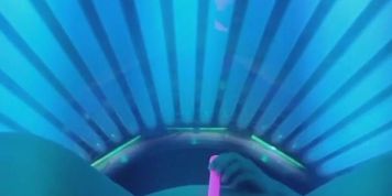 Propped up view of me cumming in the Public Tanning Bed (Slutty Wife)