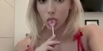 Lina Belfiore - red lingerie nipples (Dame Wright)