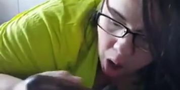 BBW stuffing her throat with BBC