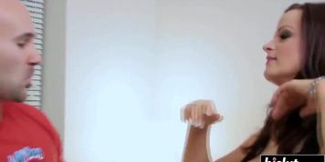 Lovely girl enjoys facial after sex