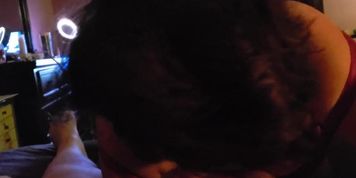 Amateur mature brunette hookup milf gives New Year's Eve blowjob