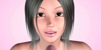 Pretty animated babe jerking an long penis
