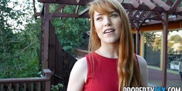 PROPERTY SEX - Naughty redhead real estate agent performs sexual favors