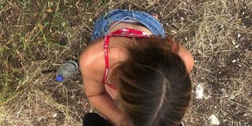 RISKY Public Blowjob at ancient Greek ruin, POV AMWF amateur couple - PART1