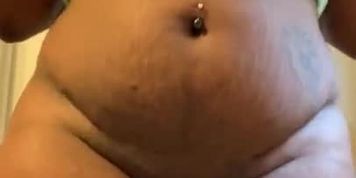 Chunkyass Ebony Bbw Rubbing Belly Boobs And Ass