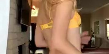 OMGCosplay bare ass sheer yellow lingerie