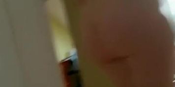 Chubby wife with hairy pussy filmed by her man