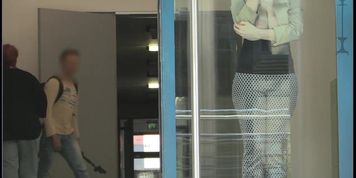 blonde big boobs public