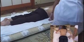 Sex toy applied on girl in voyeur massage