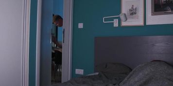 Tattooed girl tries to stop herself from moaning while getting fucked8feueeju