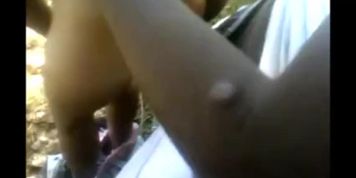 Girl sucking dick and fucking behind in outdoor