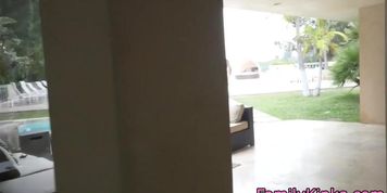 Teen amateur pussyfucked by stepbro in POV
