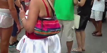 Following the hot old lady and her sexy skirt (Pervy Guy)