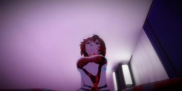 VIRTUAL ANIME LATEX REDHEAD RIDES YOU IN POV