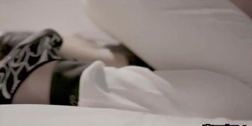 Charles keeps fucking Emily till he pulls out and cums on her face (Charles Dera, Emily Willis)