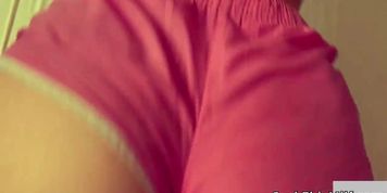 Hot milf in short pink shorts seduced me. big white ass rides big dick perfect body ffojp