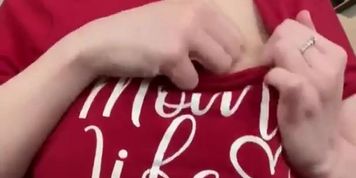 Bbw who lost weight with belly milks her boobs and teases us omg!