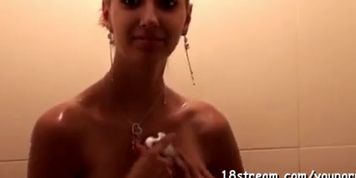 Bathroom blowjob with a teen
