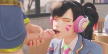 Overwatch D.va gets tricked into a cumshot