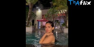 Anushka Sen Butt,  Breasts Scene  in Beautiful Anushka Sen Pool Bikini Look