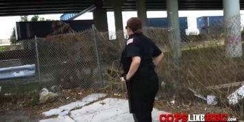 Foursome with three horny cops that arrest black dude at the hood to fuck them in an interracial sex