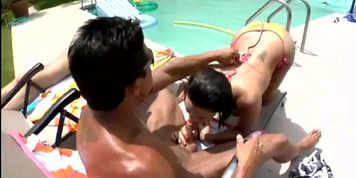 brunette poolside sex hardcore anal part1