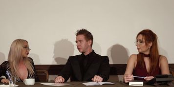 YOUMIXPORN Interactive Busty blonde girl Rachel Richey and MILF Mia Cruise bound, gagged, and fucked by their boss