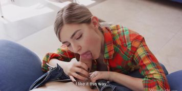 Gorgeous Model Eva Elfie Giving a Blowjob to Her Secret Lover