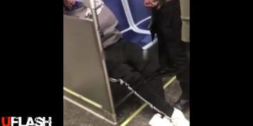 Guy Cums on Sleeping Train Girl