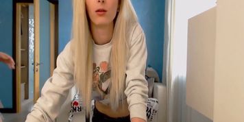 cute Teen girl in shiny Leather Leggings Dancing