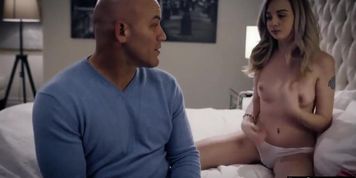 Stepteen gets a special birthday hug from her naked stepdad